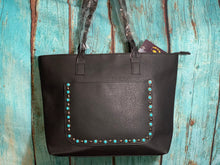 Load image into Gallery viewer, Black ~Turquoise Stud ~ Handbag