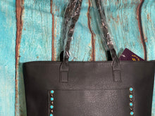 Load image into Gallery viewer, Black ~Turquoise Stud ~ Handbag