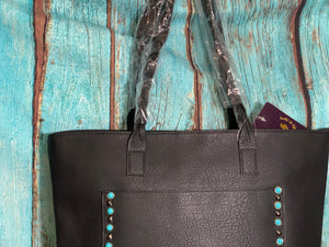 Black ~Turquoise Stud ~ Handbag