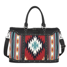 Load image into Gallery viewer, Montana West ~ Black ~ Aztec ~ Duffle ~ Crossbody ~ Bag ~ Set