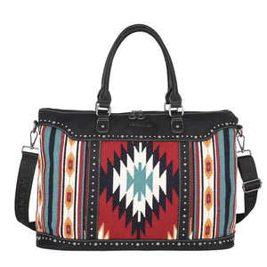 Montana West ~ Black ~ Aztec ~ Duffle ~ Crossbody ~ Bag ~ Set