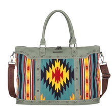 Load image into Gallery viewer, Montana West ~ Green ~ Aztec ~ Duffle ~ Crossbody ~ Bag ~ Set