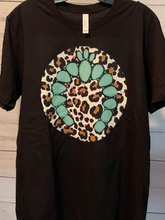 Load image into Gallery viewer, Turquoise ~ Naja ~ Leopard ~ T-Shirt (Assorted Sizes)