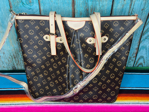 Brown ~ Monogram ~ Inspired ~ Tote