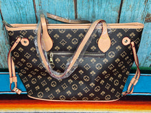 Load image into Gallery viewer, Brown ~ Monogram ~ Inspired ~ Tote ~ Set