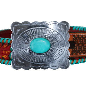 MYRA ~ Tooled ~ Leather ~ Turquoise ~ Belt