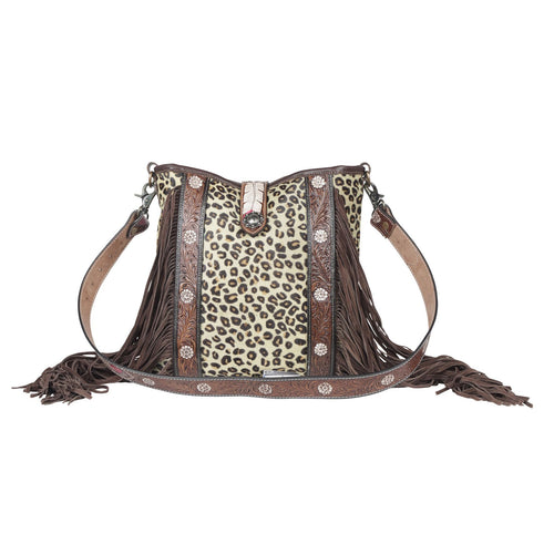 Myra ~ Leopard ~ Hair-On-Hide ~ Leather ~ Fringe ~Bag