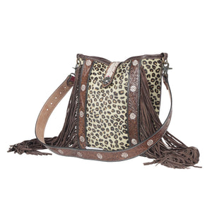 Myra ~ Leopard ~ Hair-On-Hide ~ Leather ~ Fringe ~Bag