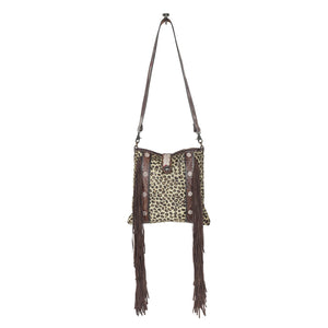 Myra ~ Leopard ~ Hair-On-Hide ~ Leather ~ Fringe ~Bag