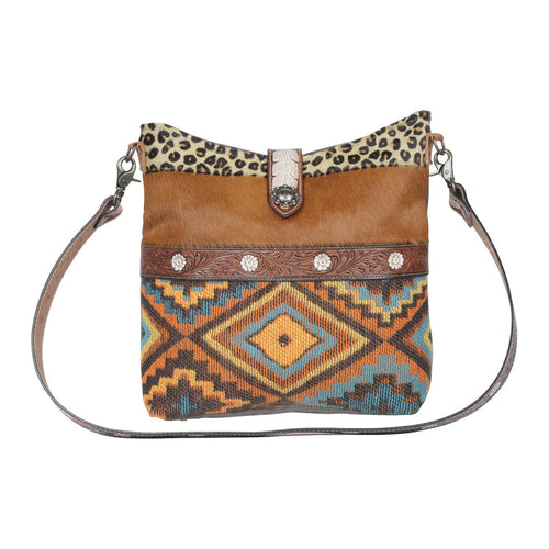 Myra ~ Aztec ~ Leopard ~ Leather ~Bag