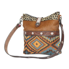 Load image into Gallery viewer, Myra ~ Aztec ~ Leopard ~ Leather ~Bag