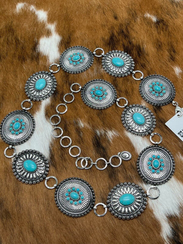 Faux ~ Turquoise ~ Concho ~ Belt